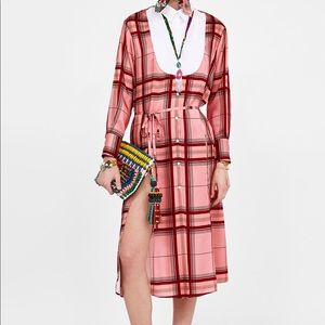 Zara Contrast Checkered Dress